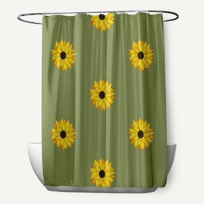 Sunflower Frenzy Flower Print Shower Curtain (71 x 74)