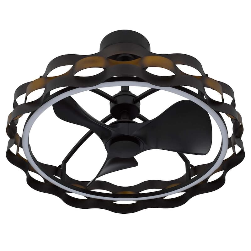 Pembroke 19" Height Dark Bronze Metal Fan Light With Led Light - One Size