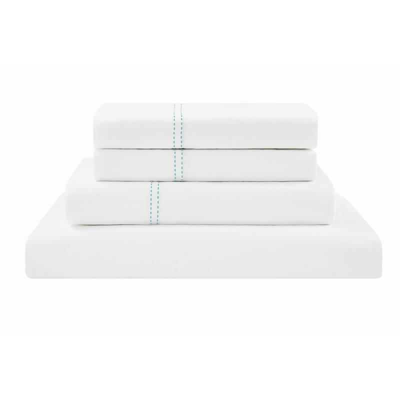 SCOUT Pick Stitch Cotton Percale Sheet Set