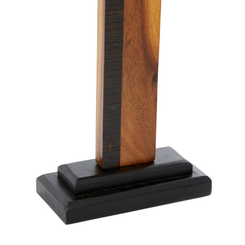 Brown Wood Modern Sculpture Cross 18 x 10 x 4 - 12 x 4 x 21