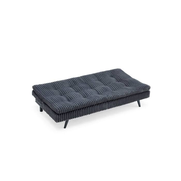 Modern Corduroy Futon Sofa Bed with Plush Tufted Pillow Top, Convertible Living Room Sofa Bed