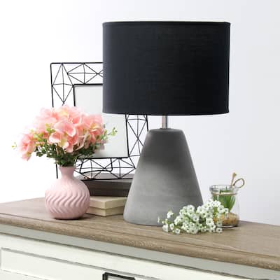 Simple Designs Pinnacle Concrete/Fabric Table Lamp