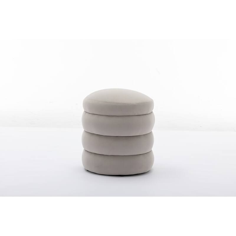 Velvet Round Footrest Ottoman
