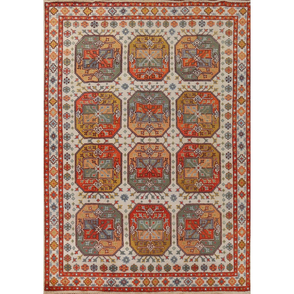 Elephant Feet Heriz Serapi Indian Area Rug Handmade Wool Carpet - 7'10" x 9'11"