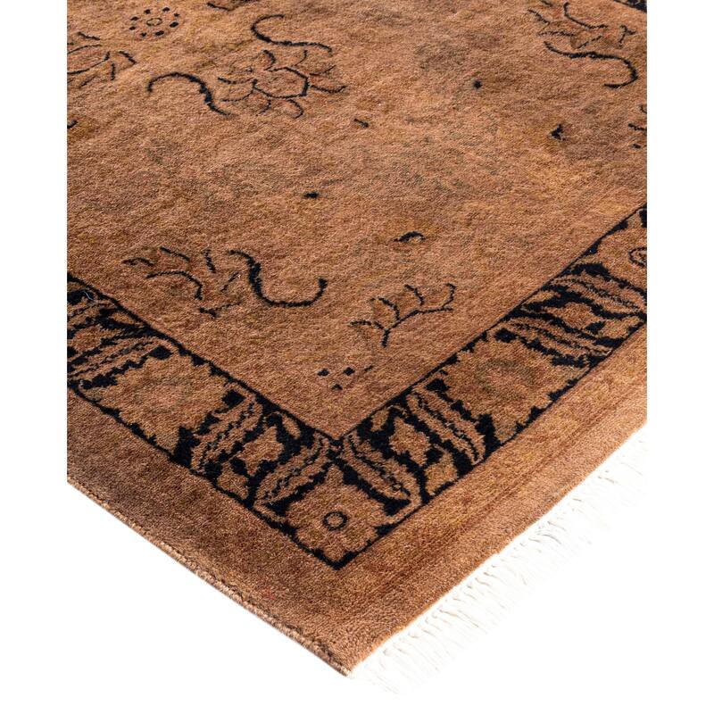 Overdyed One-of-a-Kind Hand-Knotted Area Rug - Brown - 2' 7" x 12' 7"
