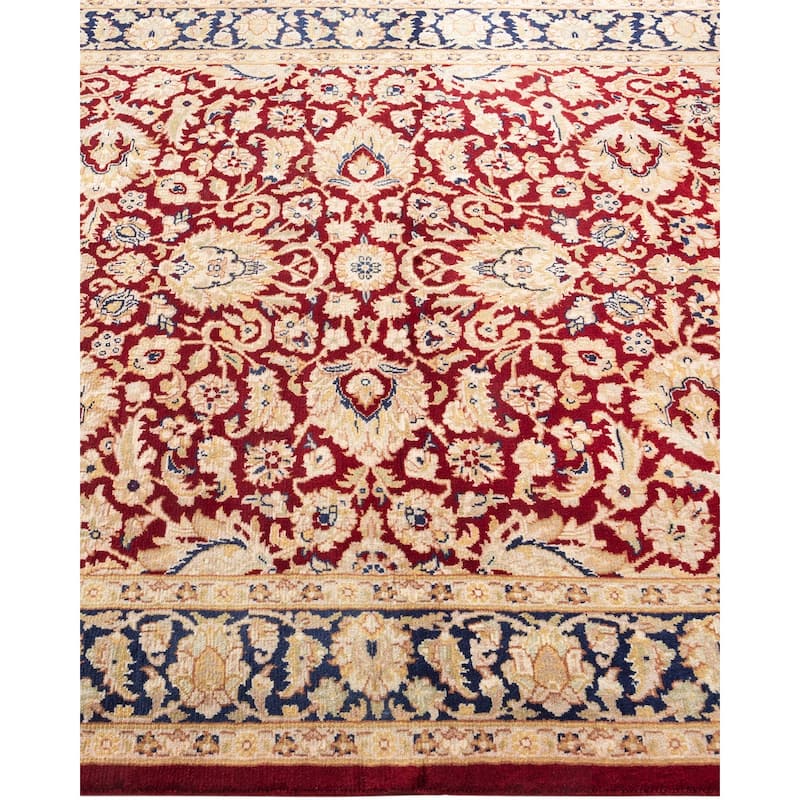 Overton Handknotted Wool Traditional Oriental Red Area Rug - 4' x 6'