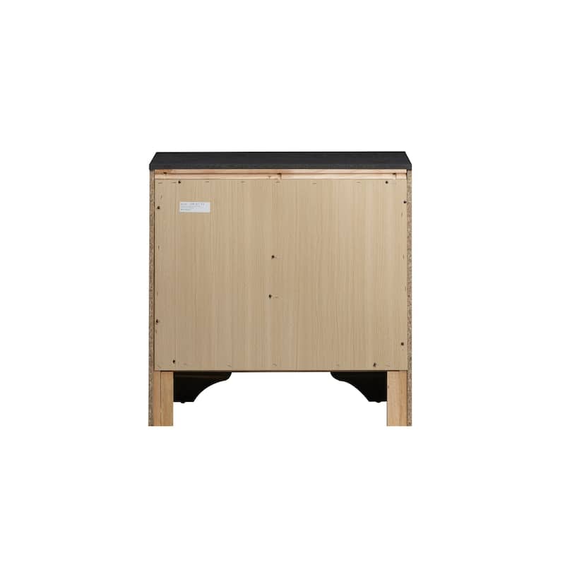 Black Nightstand with 26x26x17 Dimensions, Modern Bedside Table with Open Shelf Storage for Bedroom or Living Room