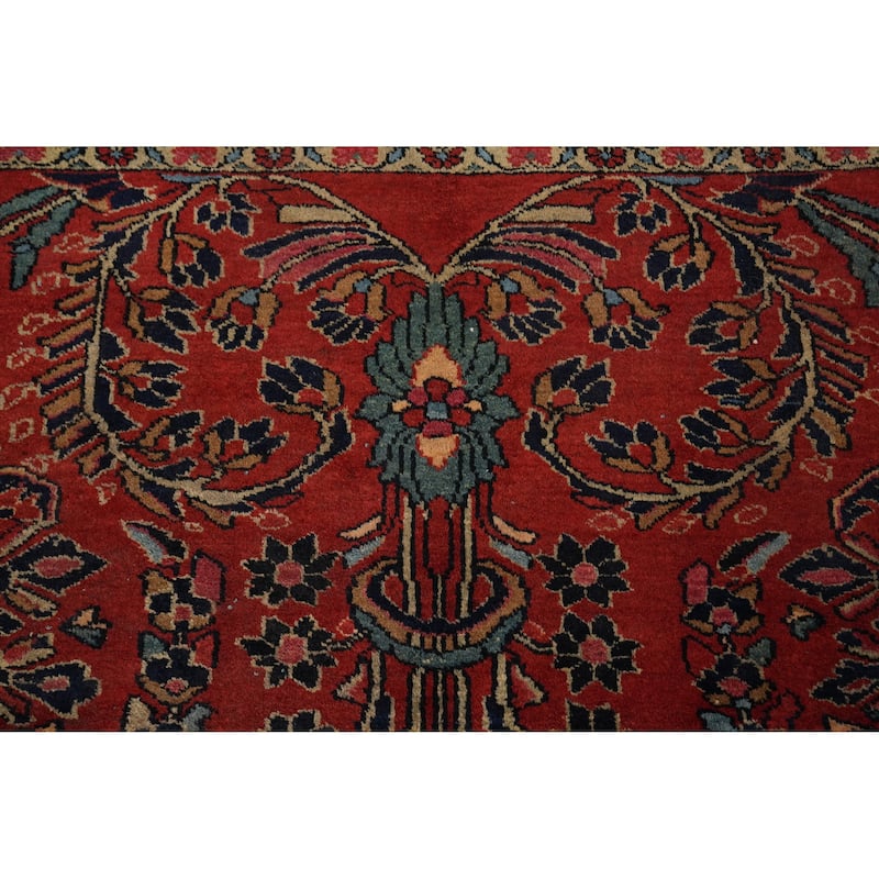 Hand Knotted Oriental 100% Wool Carpet Traditional Floral Oranges & Rust Sarouk Area Rug - 12' 1'' X 8' 9''