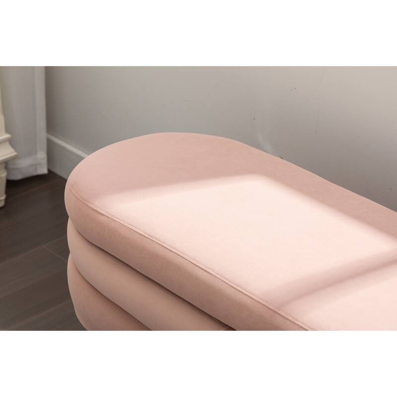 Upholstered Storage Bench with Wooden Legs