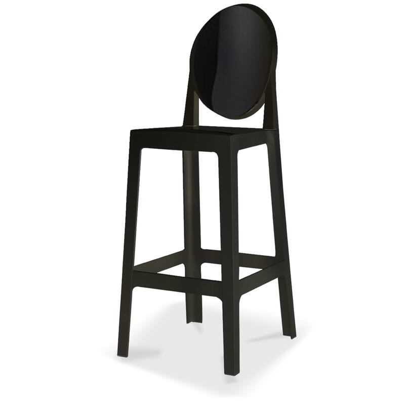 Modern Barstools With Oval Back Bar Stool Chairs For Standing Work Kitchen Island Dining Transparent Footrest Hotel (Set of 2)