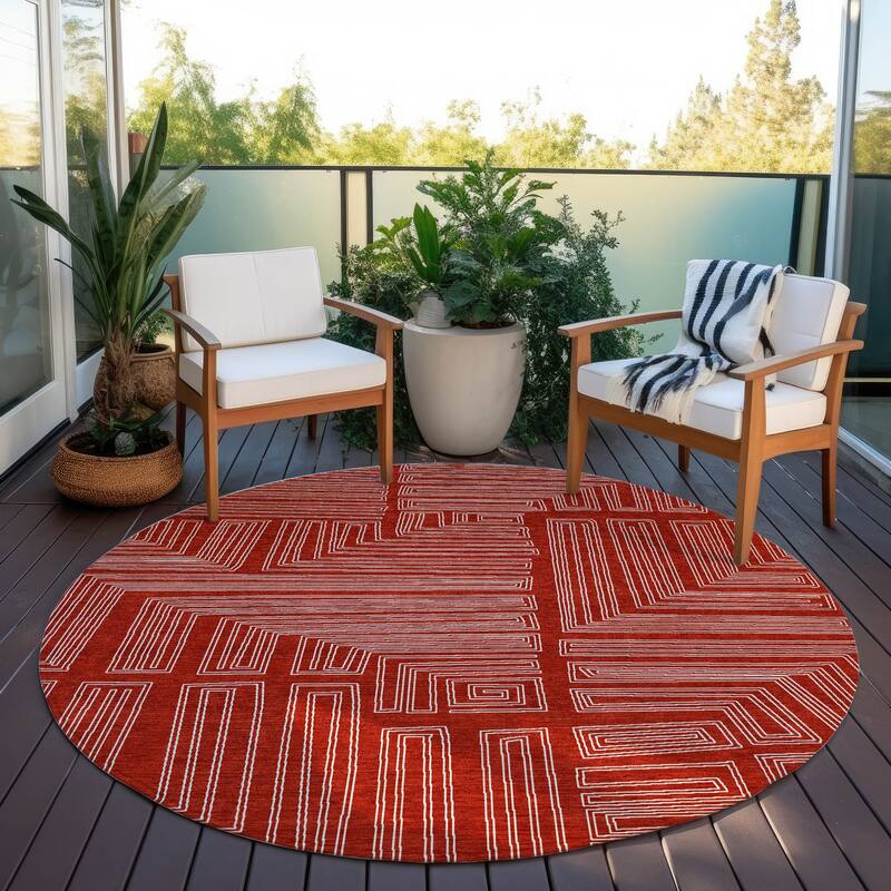 Machine Washable Indoor/ Outdoor Contemporary Stack Chantille Rug
