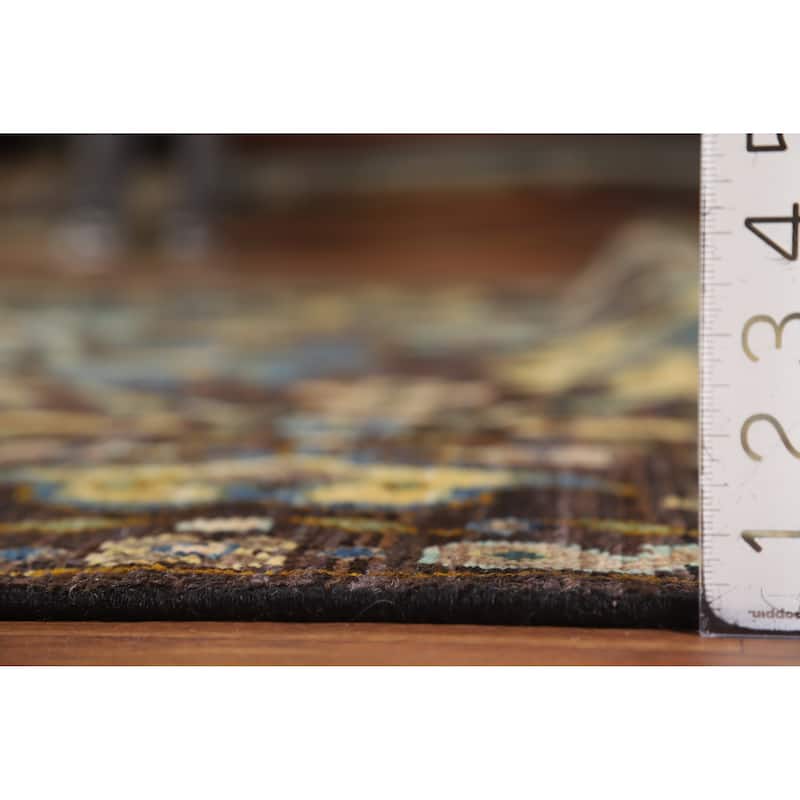 Hand Knotted Oriental 100% Wool Carpet Transitional All-Over Brown Oushak Area Rug - 10' 0'' X 8' 1''