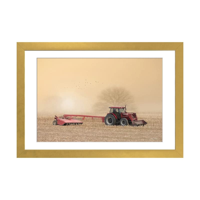 iCanvas "Foggy Morning In The Field" by Lori Deiter - Gold - 24x32x1