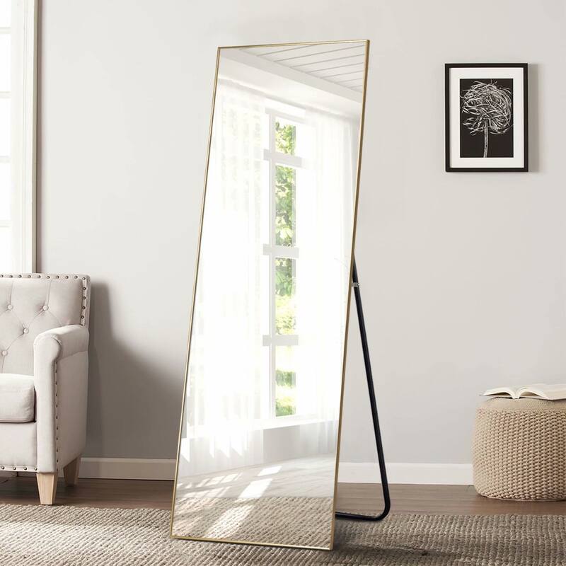 Modern Large Aluminum Alloy Full-Length Mirror With Standing