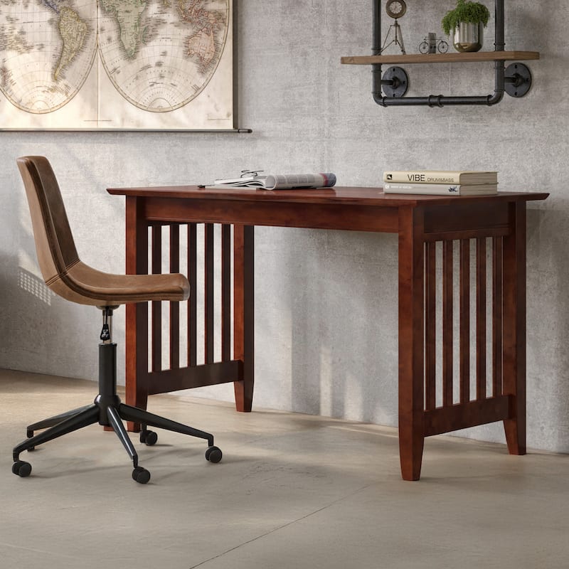 Mission 48" Solid Wood Writing Desk in Walnut
