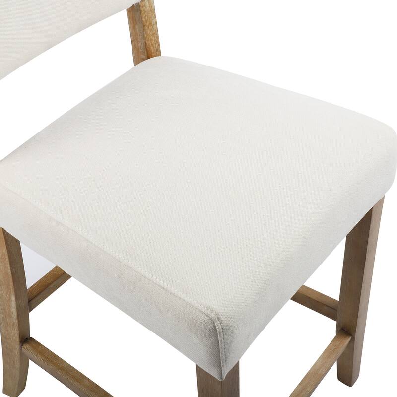 24 Inches Counter Height Bar Stools Upholstered Barstools with Brushed Legs Set of 2