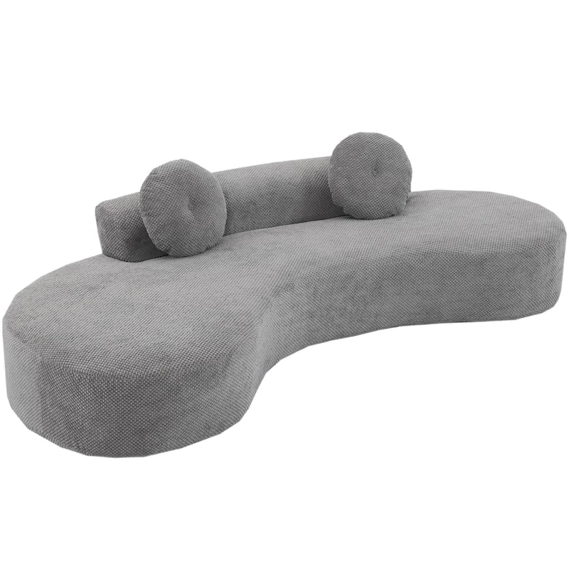 Curved Sofa 105.5-Inch - Modern Couch for 2, Soft Corduroy