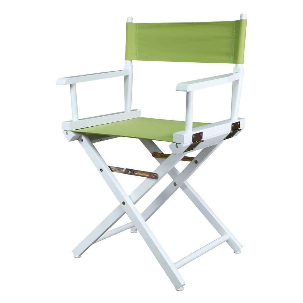 White Frame 18-inch Director's Chair - 33.75"h x 21.75"w x 17"d - 33.75"h x 21.75"w x 17"d