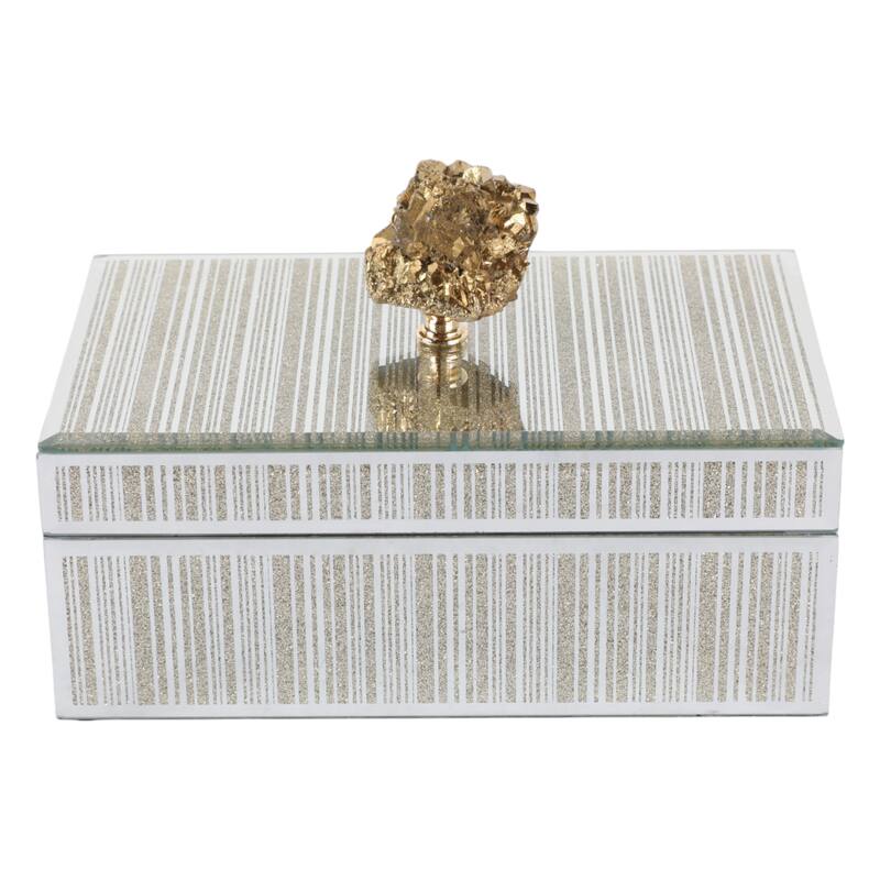 Glass Decorative Storage Jewelry Box with Lid