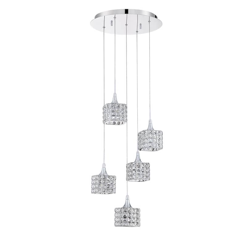 Shimera Series Chrome 5-light Pendant Pan - Chrome