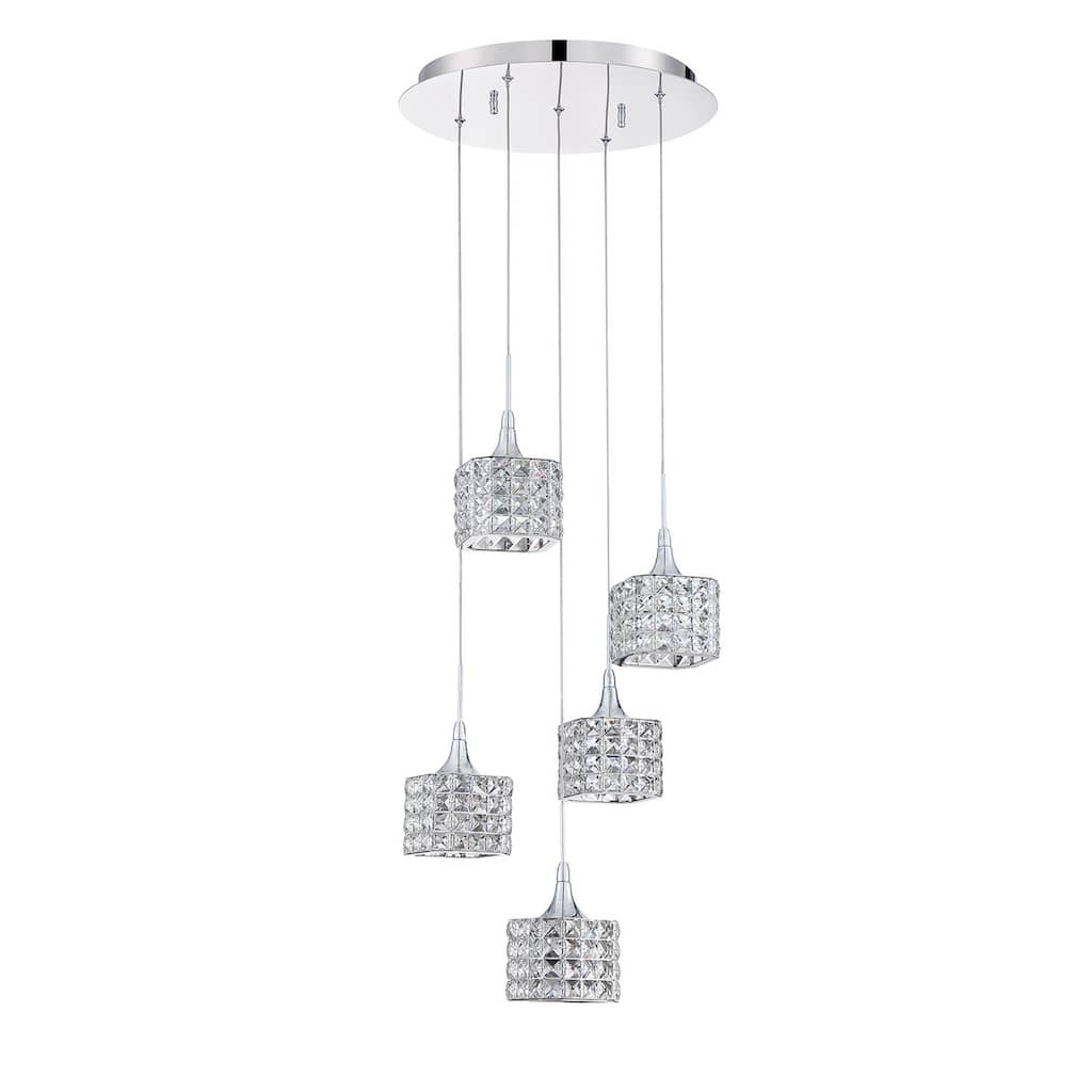 Shimera Series Chrome 5-light Pendant Pan