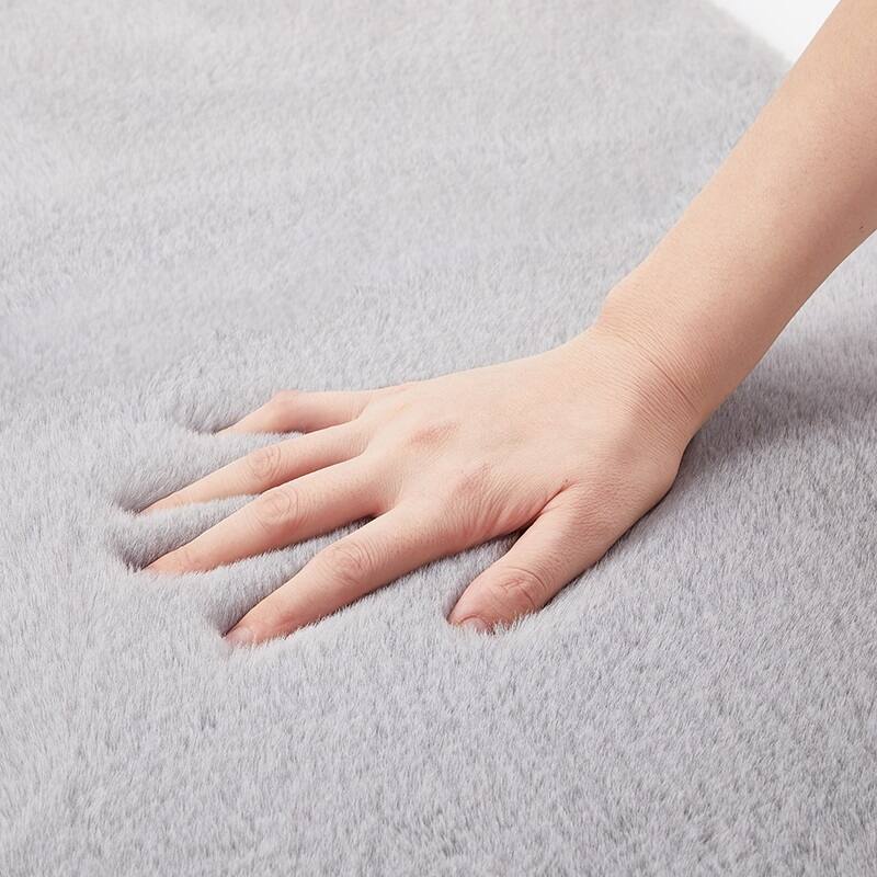 Bibb Home 5674 2 Piece Faux Fur Bath Mat Set Aqua