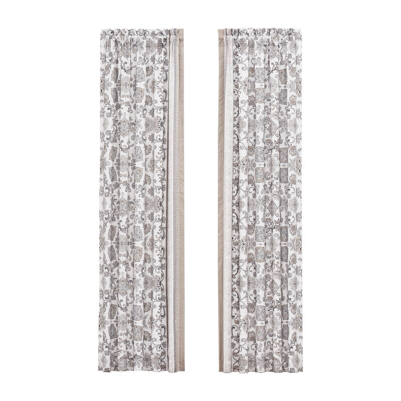 Royal Court Chelsea Grey 84" Window Panel Pair