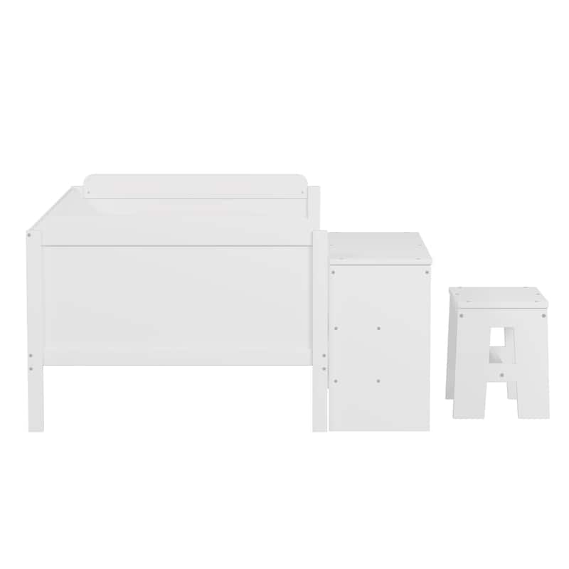 Wooden Twin Size Daybed with Storage Shelves and Lockers