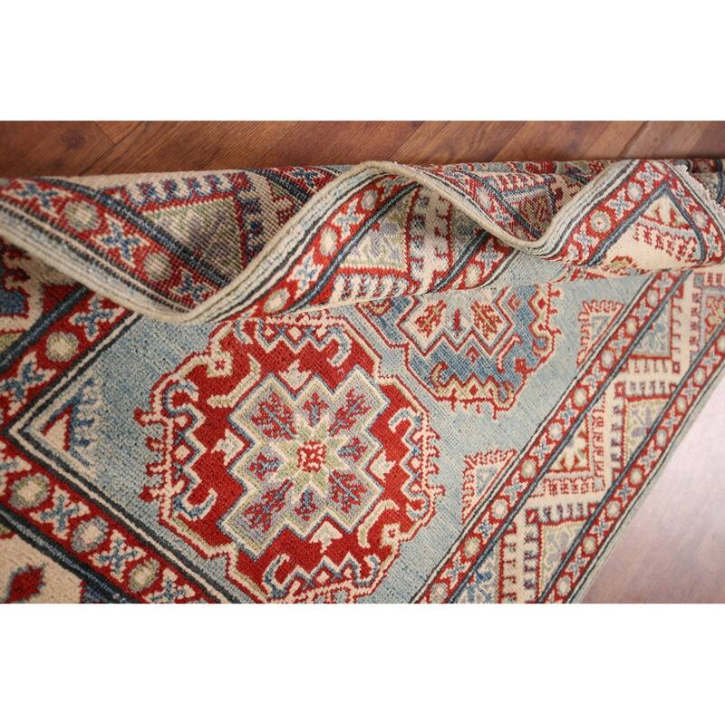 Light Blue Kazak Accent Rug Hand-Knotted Traditional Wool Carpet - 2'9" x 4'0"