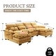 preview thumbnail 6 of 6, Chenille Upholstered U-Shaped Living Room Sectional Sofa With Wooden Legs