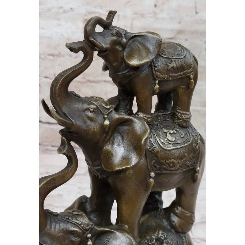 Collectible Bronze Elephant Safari Statue Art Figure Figurine Animal Hot Cast
