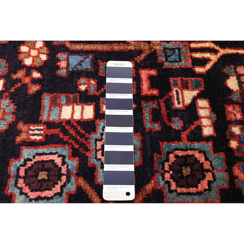 ECARPETGALLERY Hand-knotted Anatolian Vintage Dark Navy Wool Rug - 4'10 x 8'4