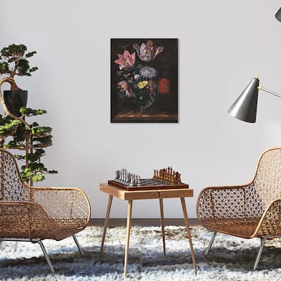Wynwood Studio Canvas Floral and Botanical Flowers Painting Purple and Traditional Wall Art Canvas Print