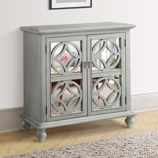 36 Inch Modern Accent Console Buffet Cabinet, Mirrored Panels Antique ...