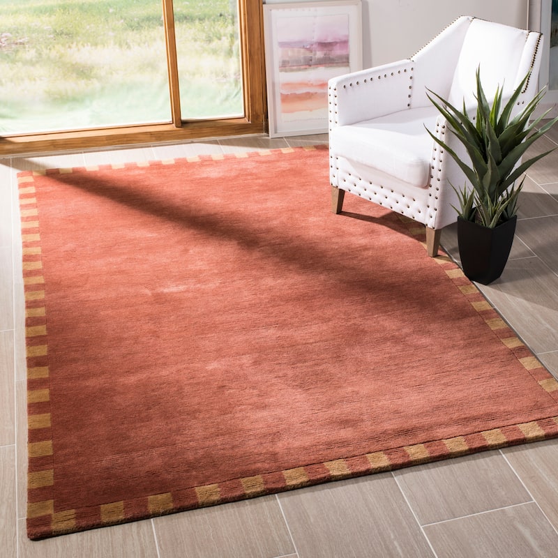 SAFAVIEH Couture Hand-knotted Tibetan Annelieke Modern Wool Rug - 6' x 9' - Rust