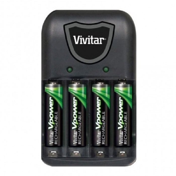 Shop Vivitar Aa Aaa Battery Charger With 4 Aaa Batteries Viv Bc 172 Black Overstock 30915831