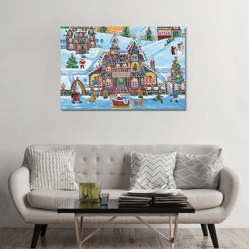 iCanvas "Christmas Gingerbread Inn and Cafe" by Cheryl Bartley Canvas Print - 32x48x1.5