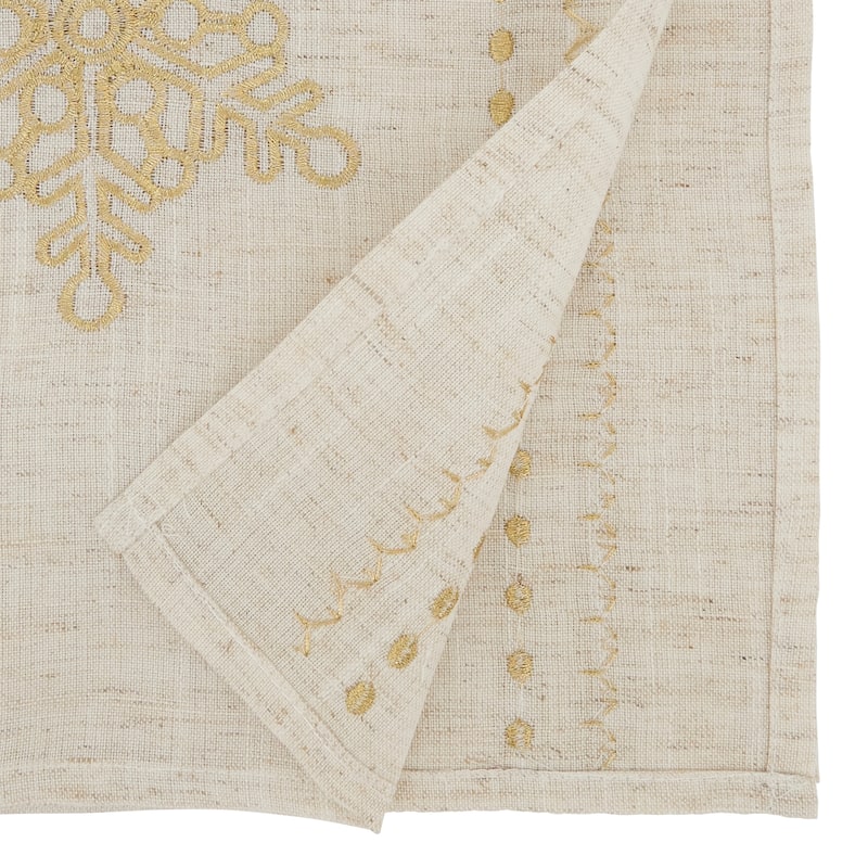 Sophisticated Snowflake Table Runner with Intricate Embroidery - 16"x72"