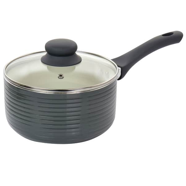Cook N Home Nonstick Saucepan Sauce Pot with Lid Professional Hard Anodized  2.5 Quart, Oven safe - Stay Cool Handles, Black