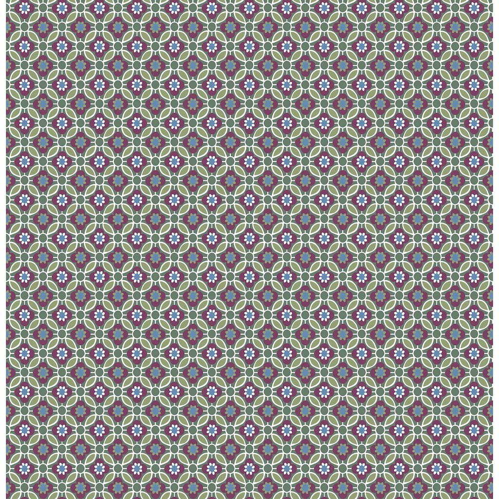 A-Street Prints Audra Purple Floral Wallpaper
