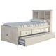preview thumbnail 2 of 3, OS Home and Office Furniture 85220K3-22 Solid Pine Twin Captains Bookcase Bed with 3 drawers and Twin Sized Trundle in Light Ash