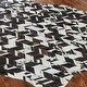 preview thumbnail 3 of 8, Pelle Leather Mosaic Chevron Abstract-Edged Area Rug