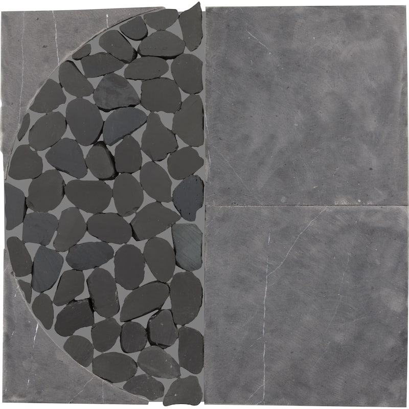 Daltile Pebble Oasis Natural Stone Art Deco Pebble Mosaic 11" x 11" (11 PC per Carton) (10.78 SQFT per Carton)