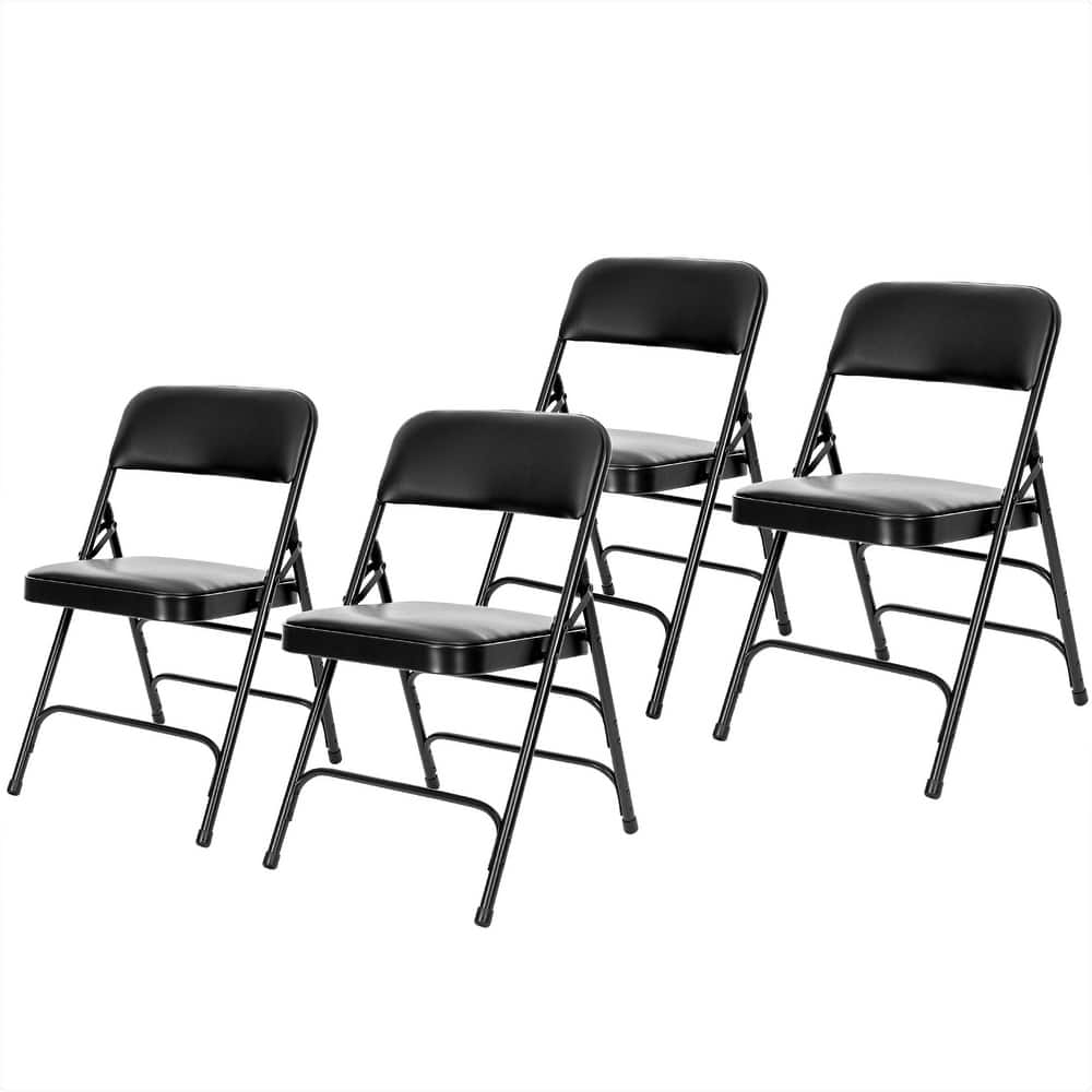 Hampden Furnishings Bernadine Collection Vinyl Triple Brace Folding Chair, Pack of 4