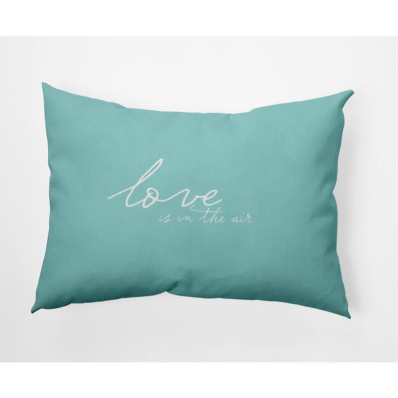 Love in the Air Valentine's Day Decorative Indoor/Outdoor Pillow - 14" x 20" - Wave Top Blue