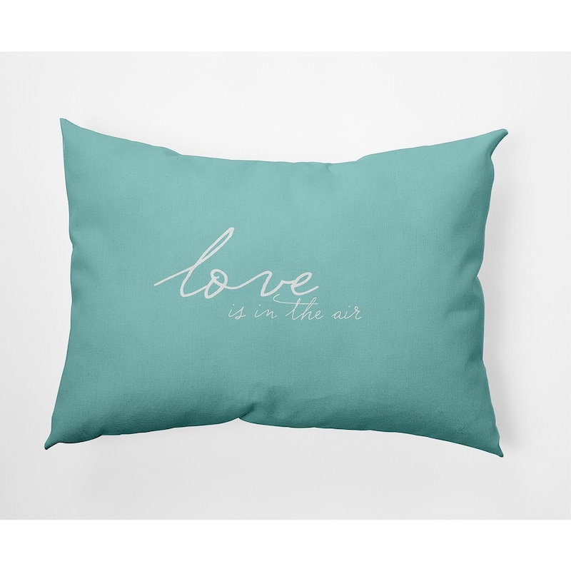 Love in the Air Valentine's Day Decorative Indoor Pillow - 14" x 20" - Wave Top Blue