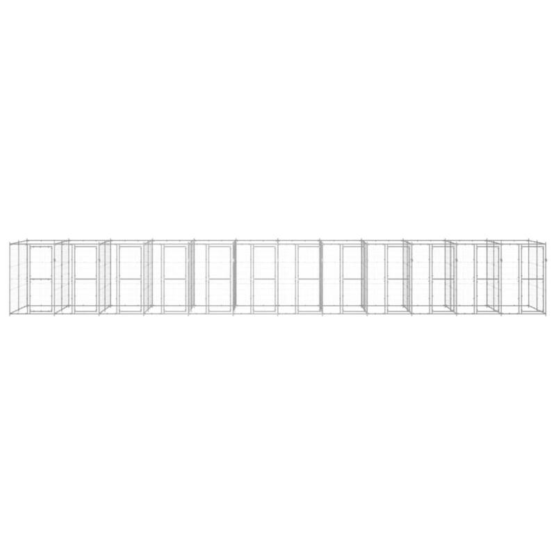 vidaXL Outdoor Dog Pen Pet Crate Kennel Cage Playpen House for Yard Steel