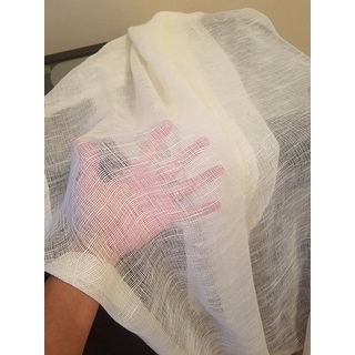 Shop Exclusive Fabrics Linen Open Weave Cream Sheer