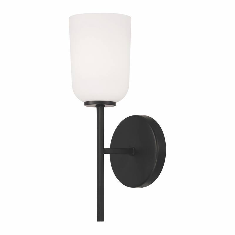 Lawson 1-light Wall Sconce w/ Soft White Glass - Matte Black
