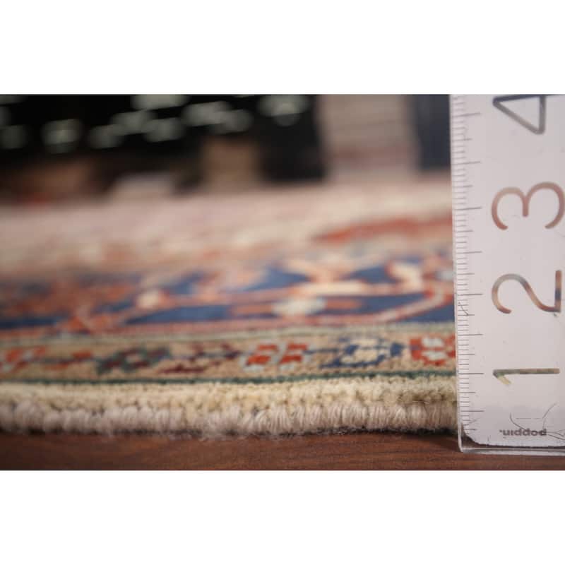 Geometric Heriz Serapi Oriental Area Rug Hand-Knotted Wool Carpet - 7'11"x 9'6"